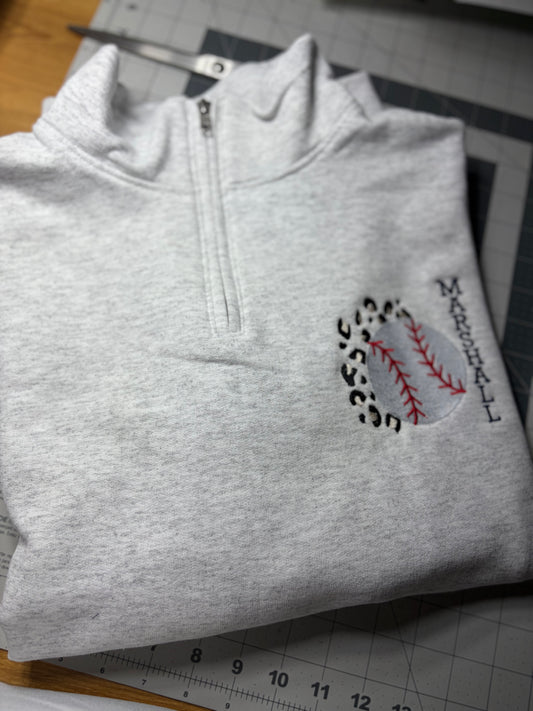 Leopard Baseball 1/4 zip