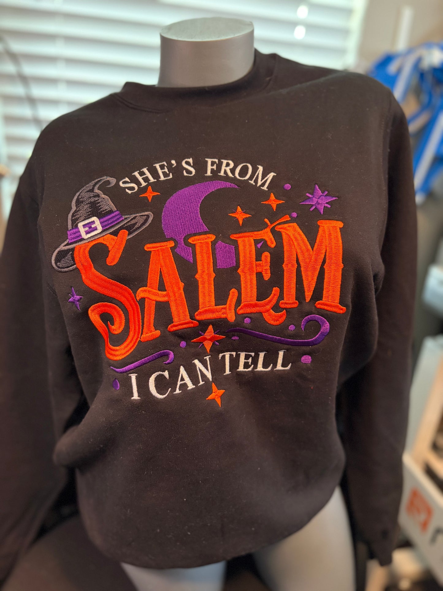 She’s From Salem Embroidered Crewneck