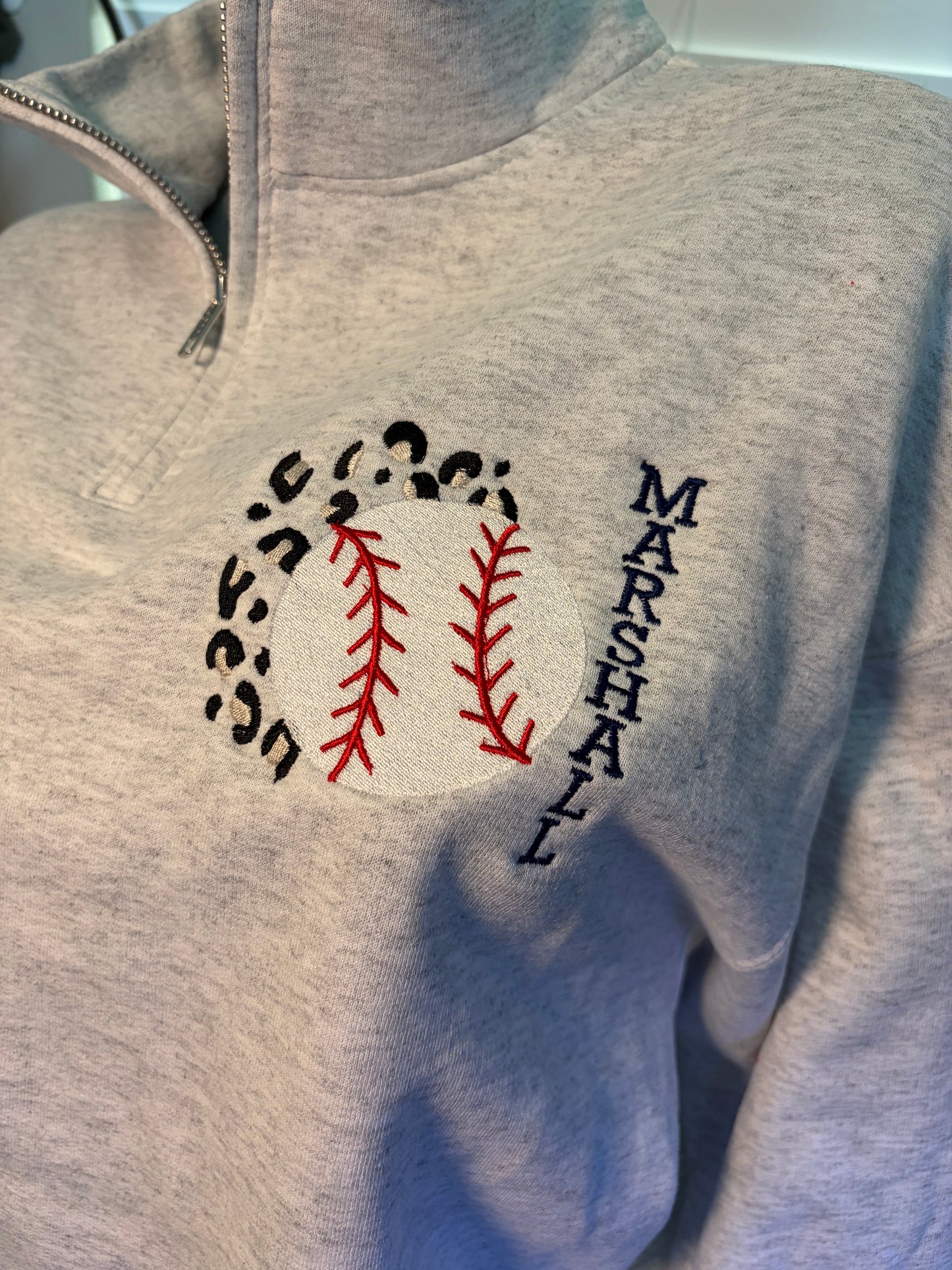 Leopard Baseball 1/4 zip