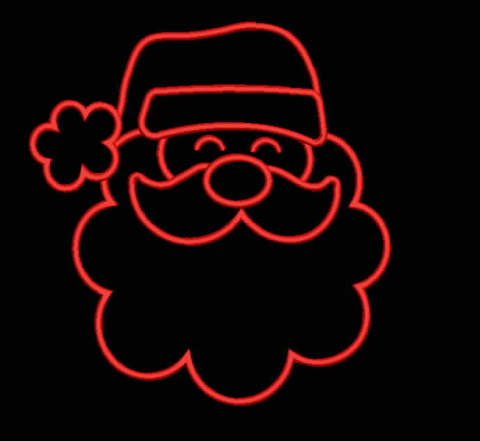 Santa Outline 3d puff digital