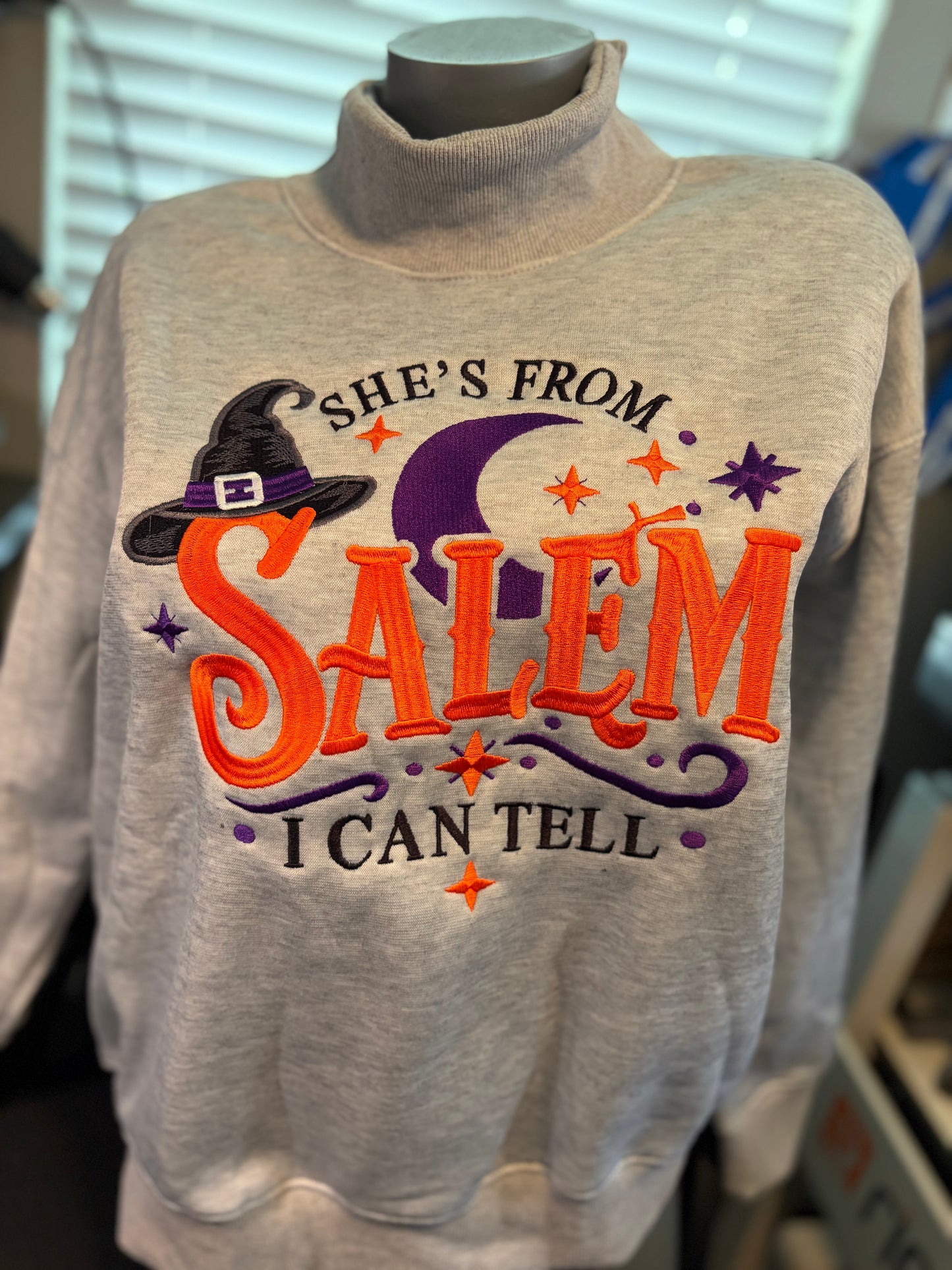 She’s From Salem Embroidered Crewneck