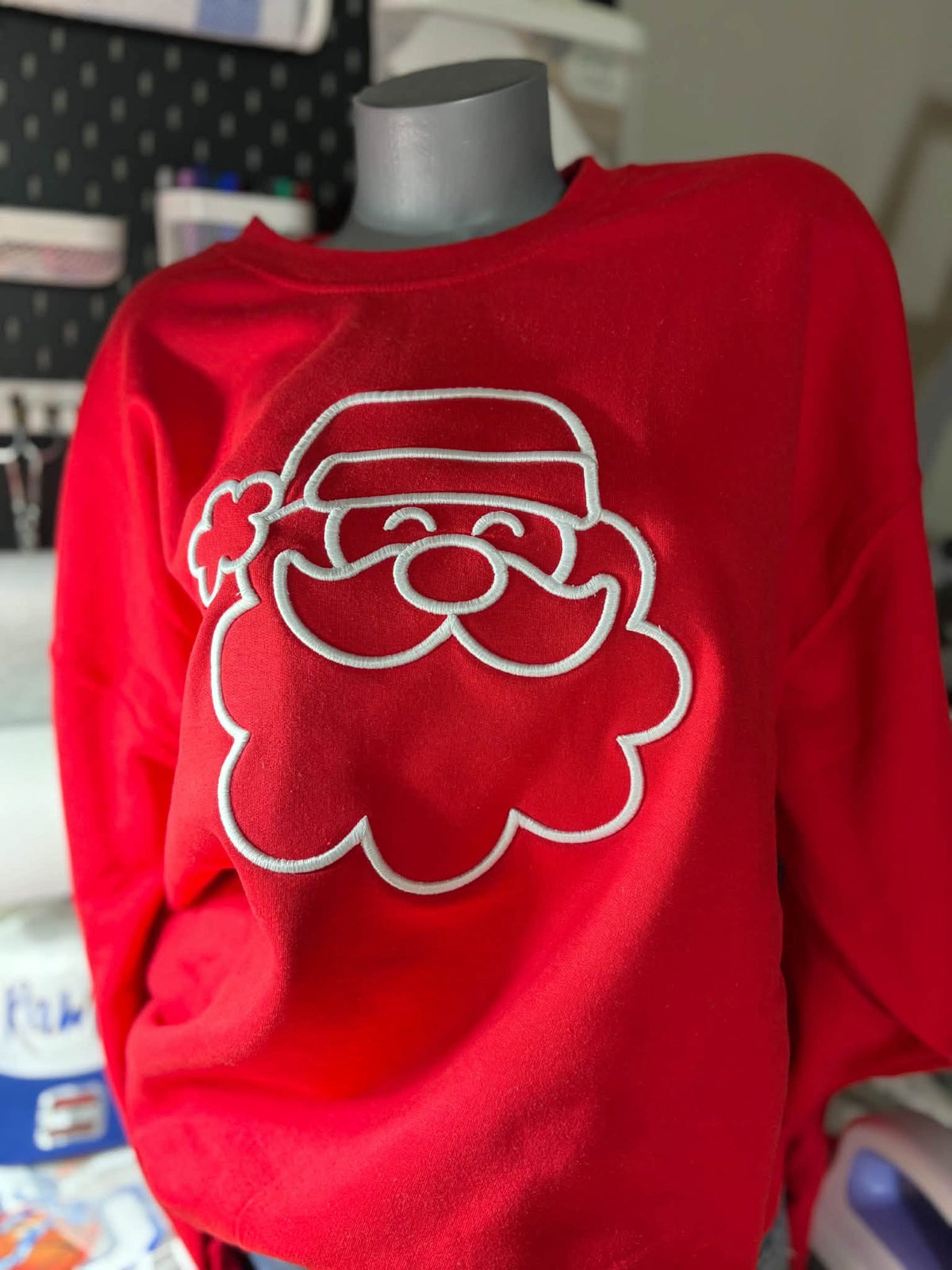 3d puff embroidered Santa crewneck