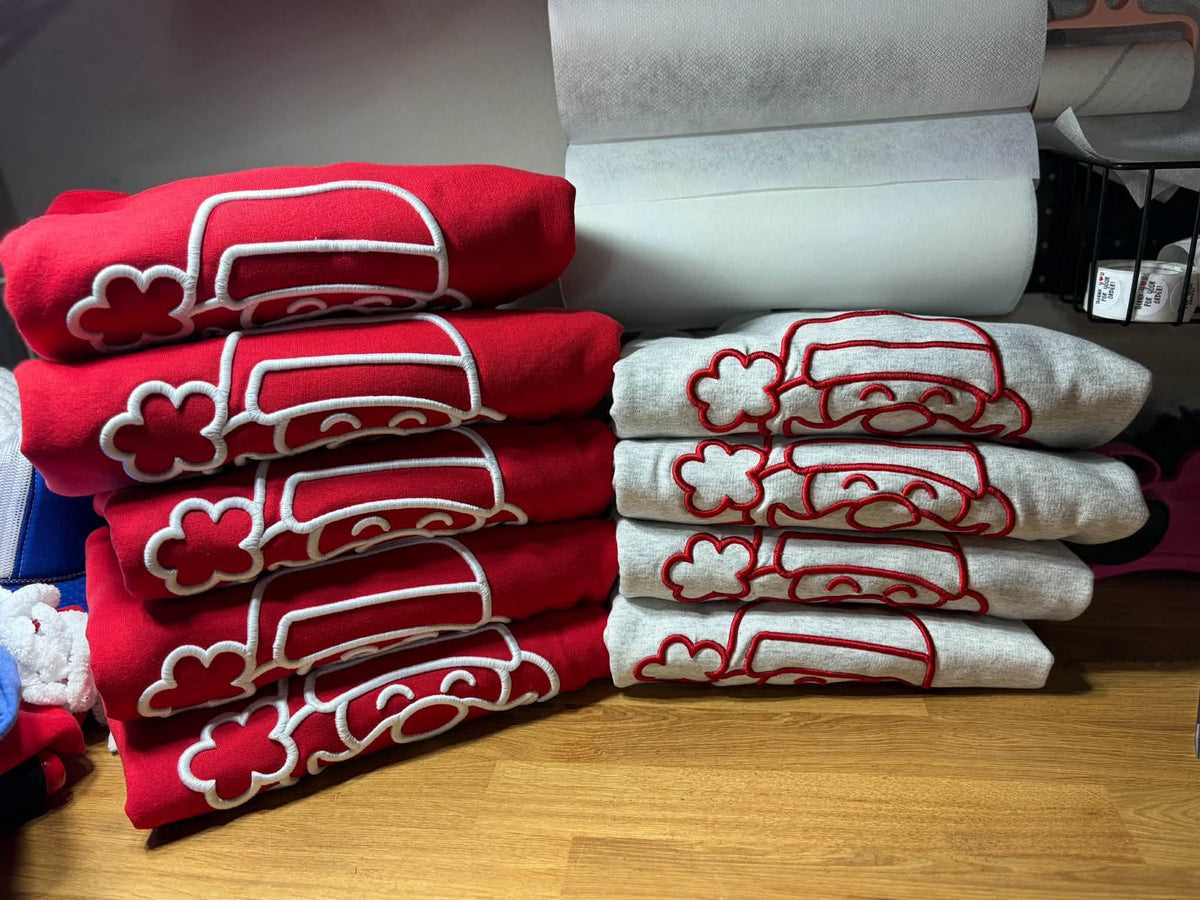 3d puff embroidered Santa crewneck