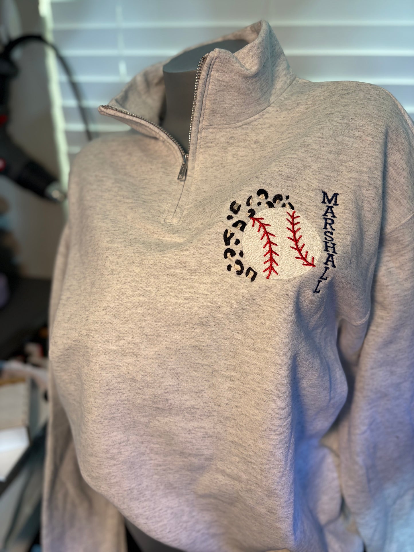 Leopard Baseball 1/4 zip