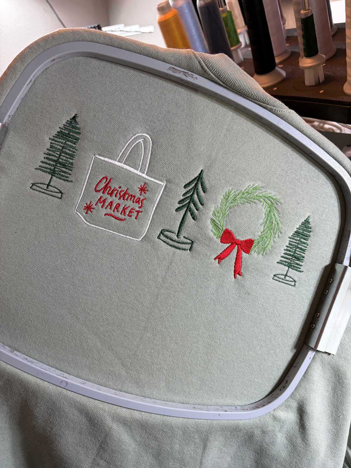Christmas Market embroidered sweatshirt