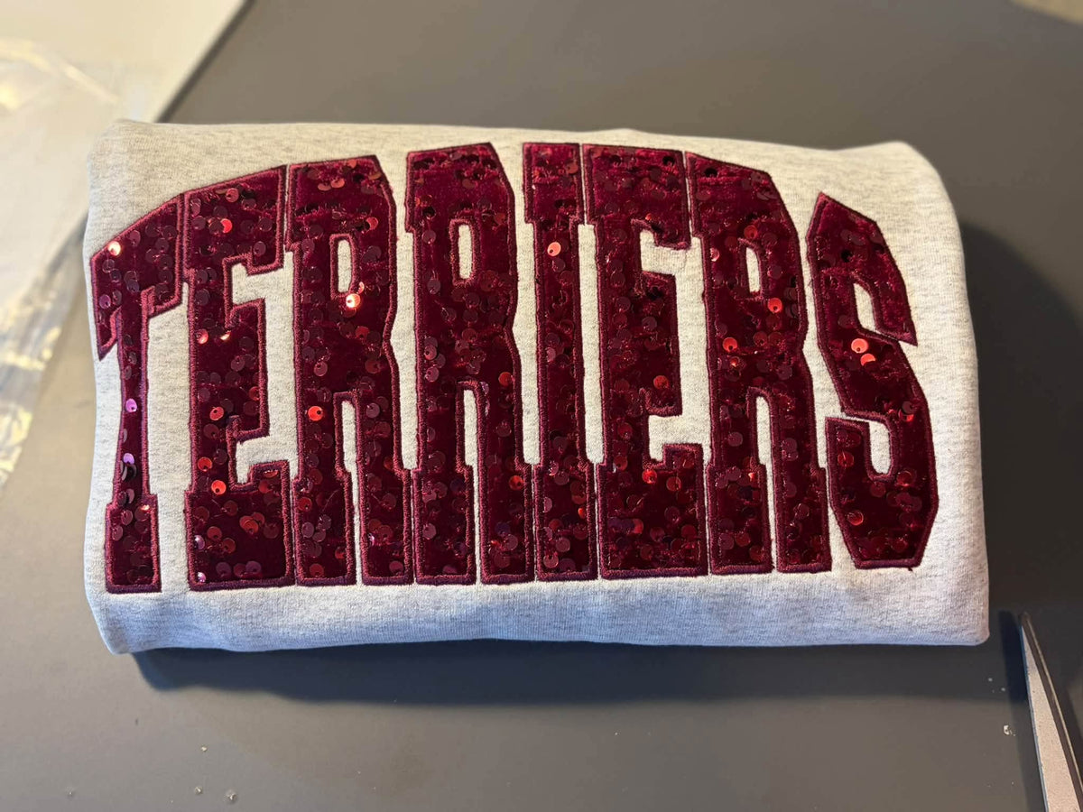 Custom Top Arched Sequin Name