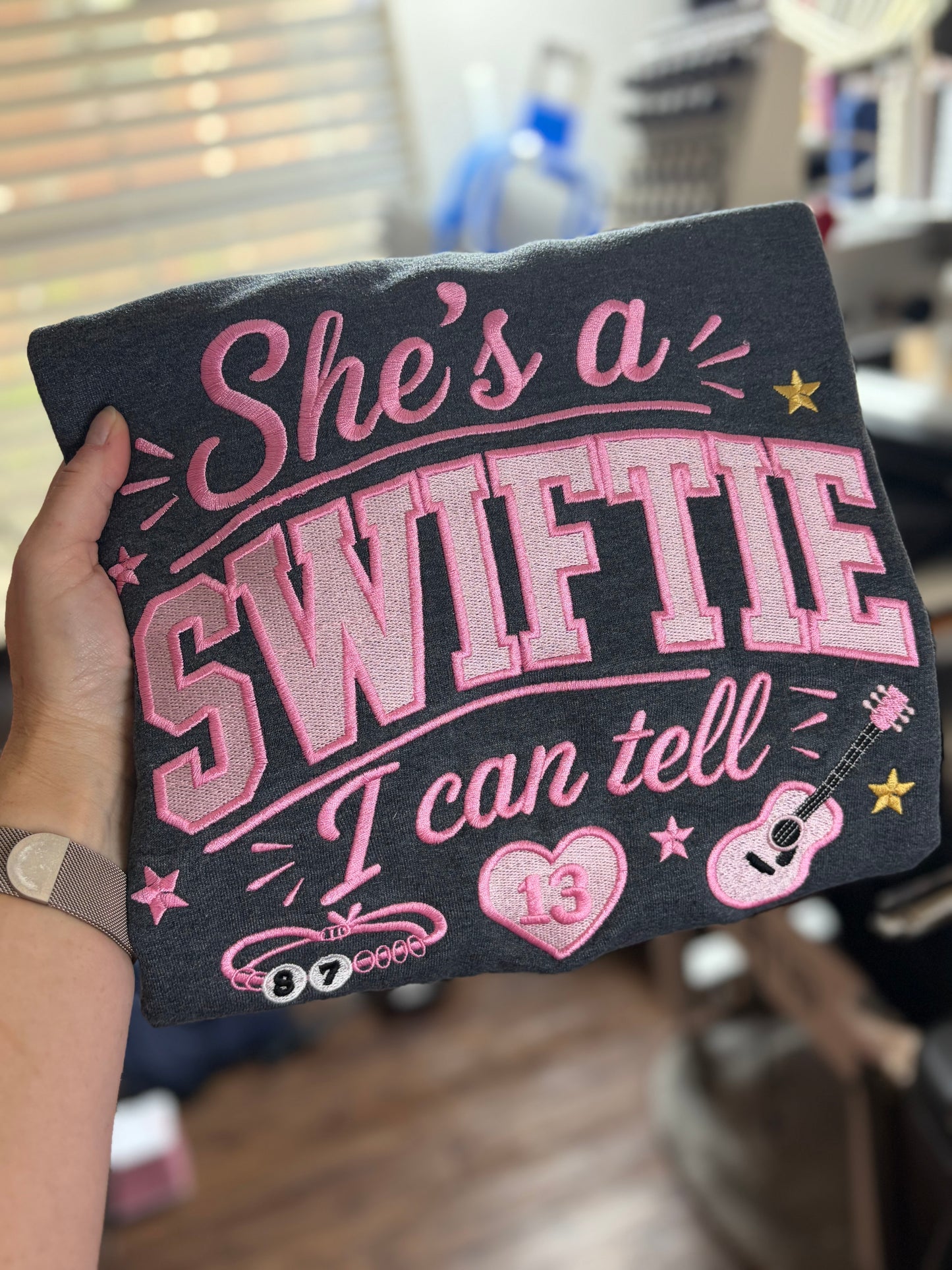 She’s A Swiftie Embroidered Crewneck