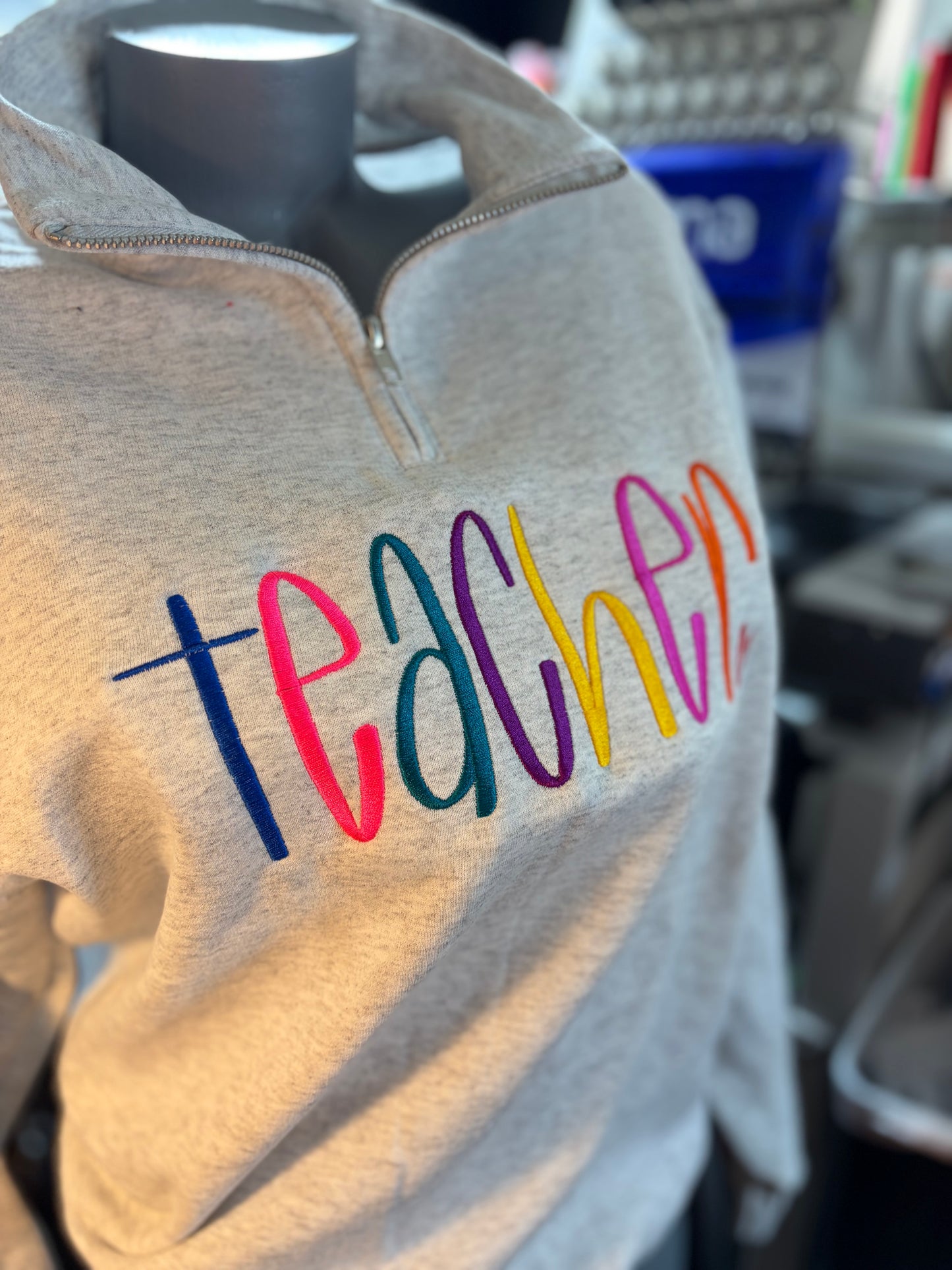 Multicolor TEACHER 1/4 Zip