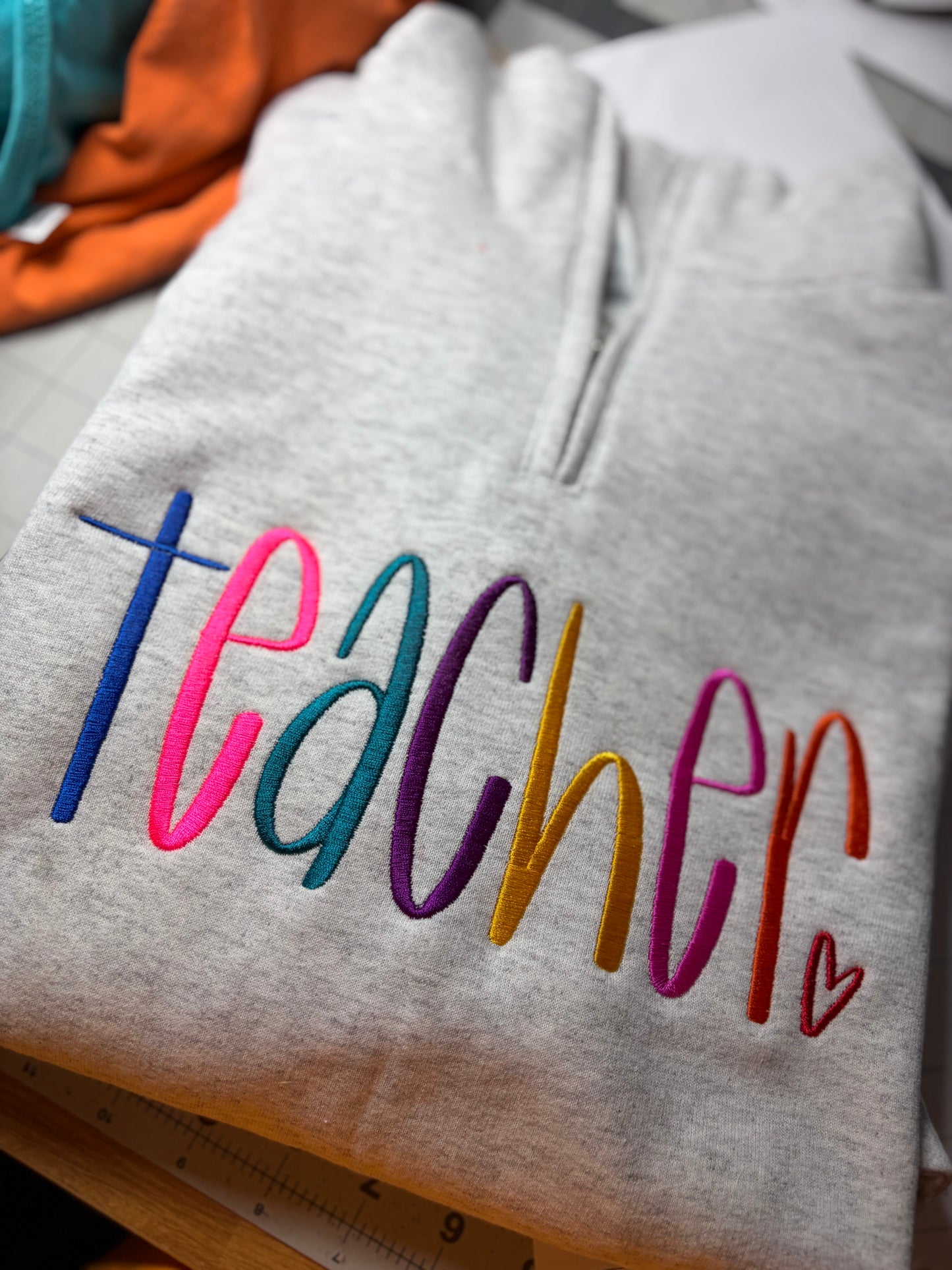 Multicolor TEACHER 1/4 Zip