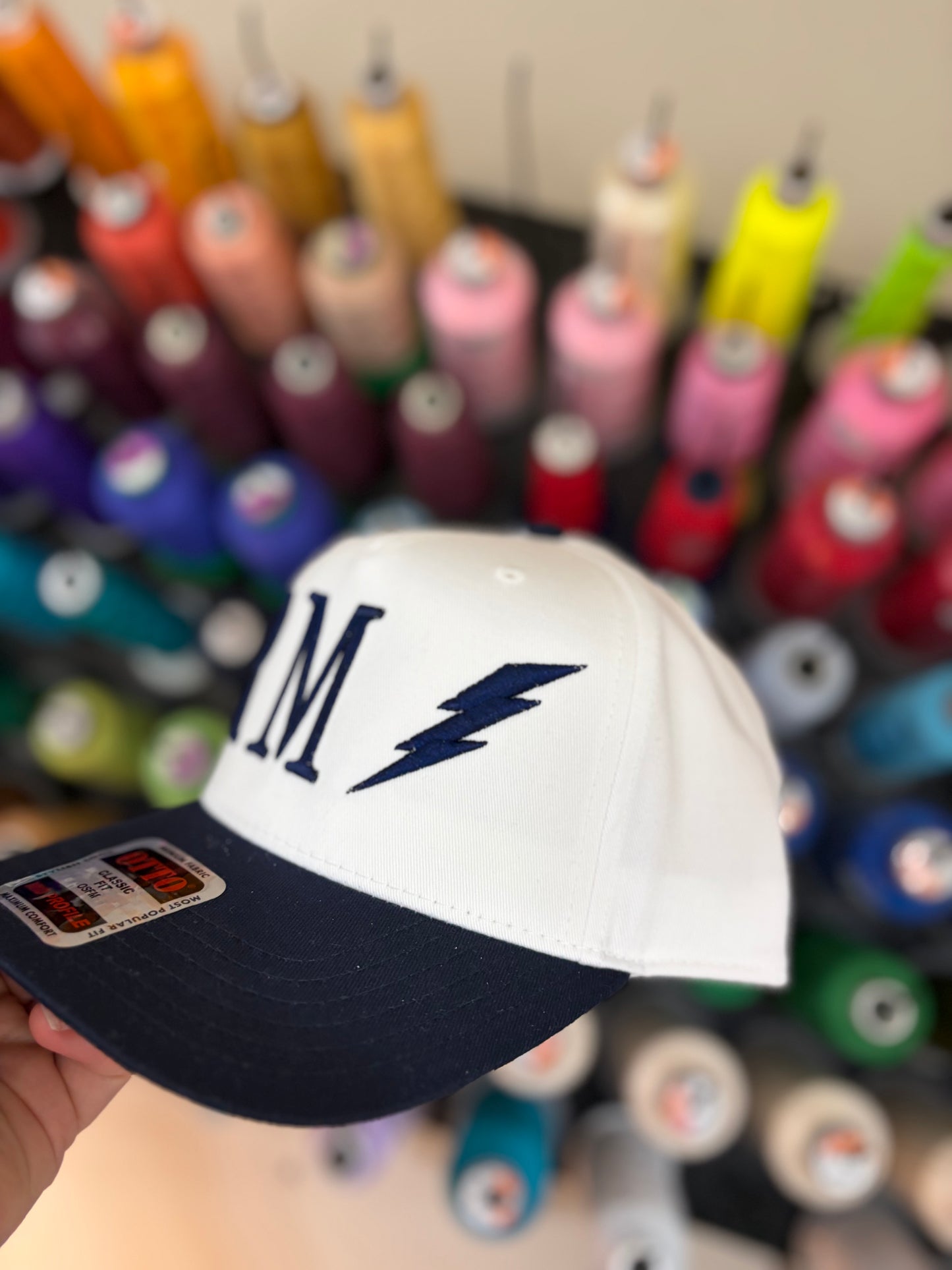 Tall Serif Puff oversized w/logo otto hat