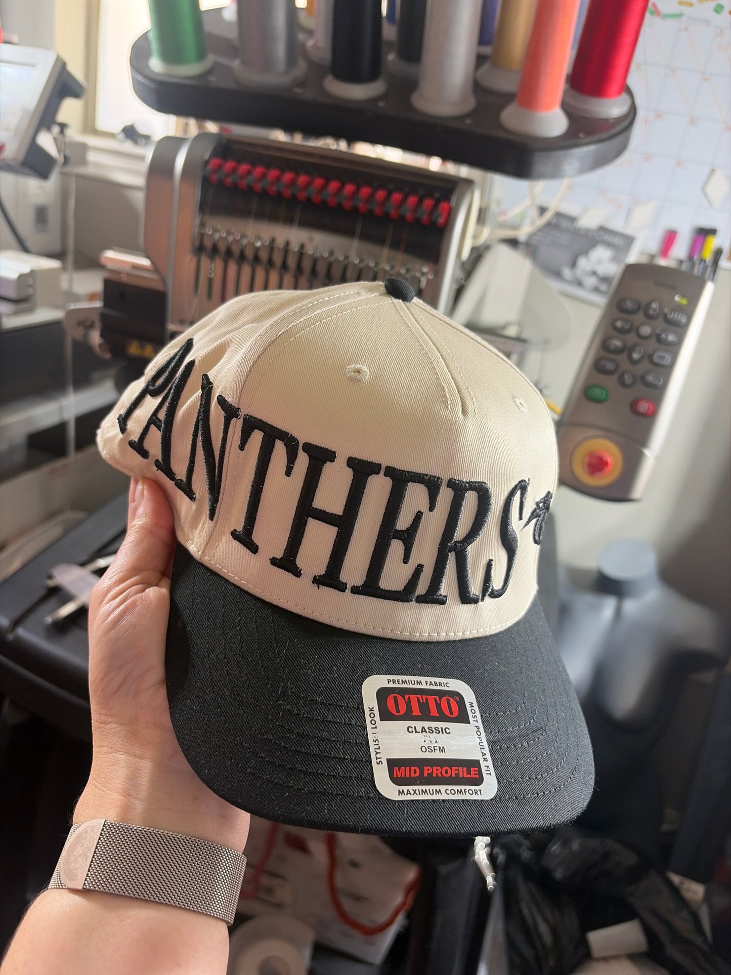 Tall Serif Puff oversized w/logo otto hat