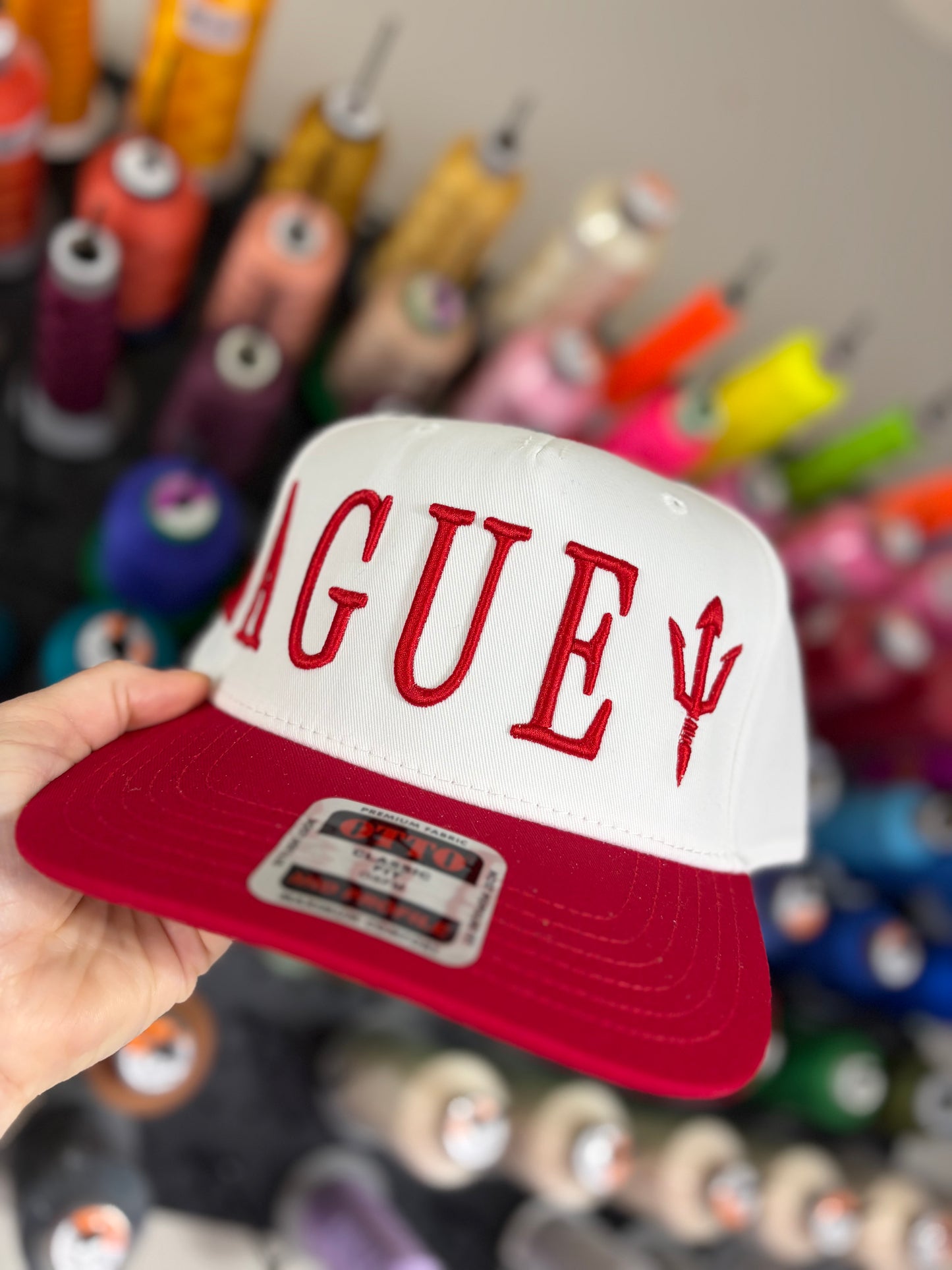 Tall Serif Puff oversized w/logo otto hat