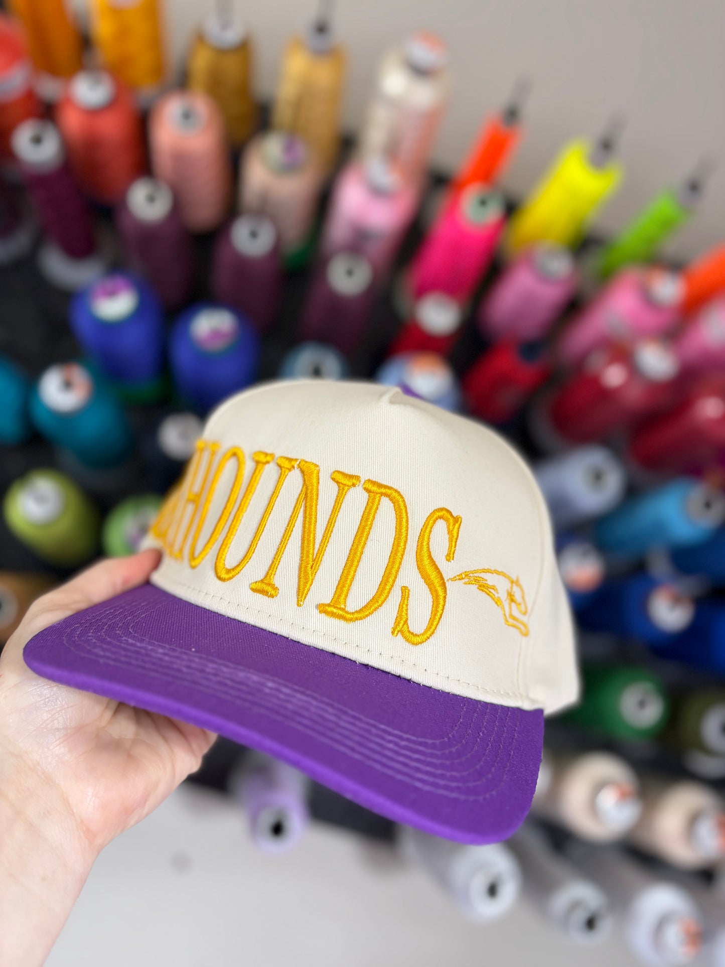 Tall Serif Puff oversized w/logo otto hat