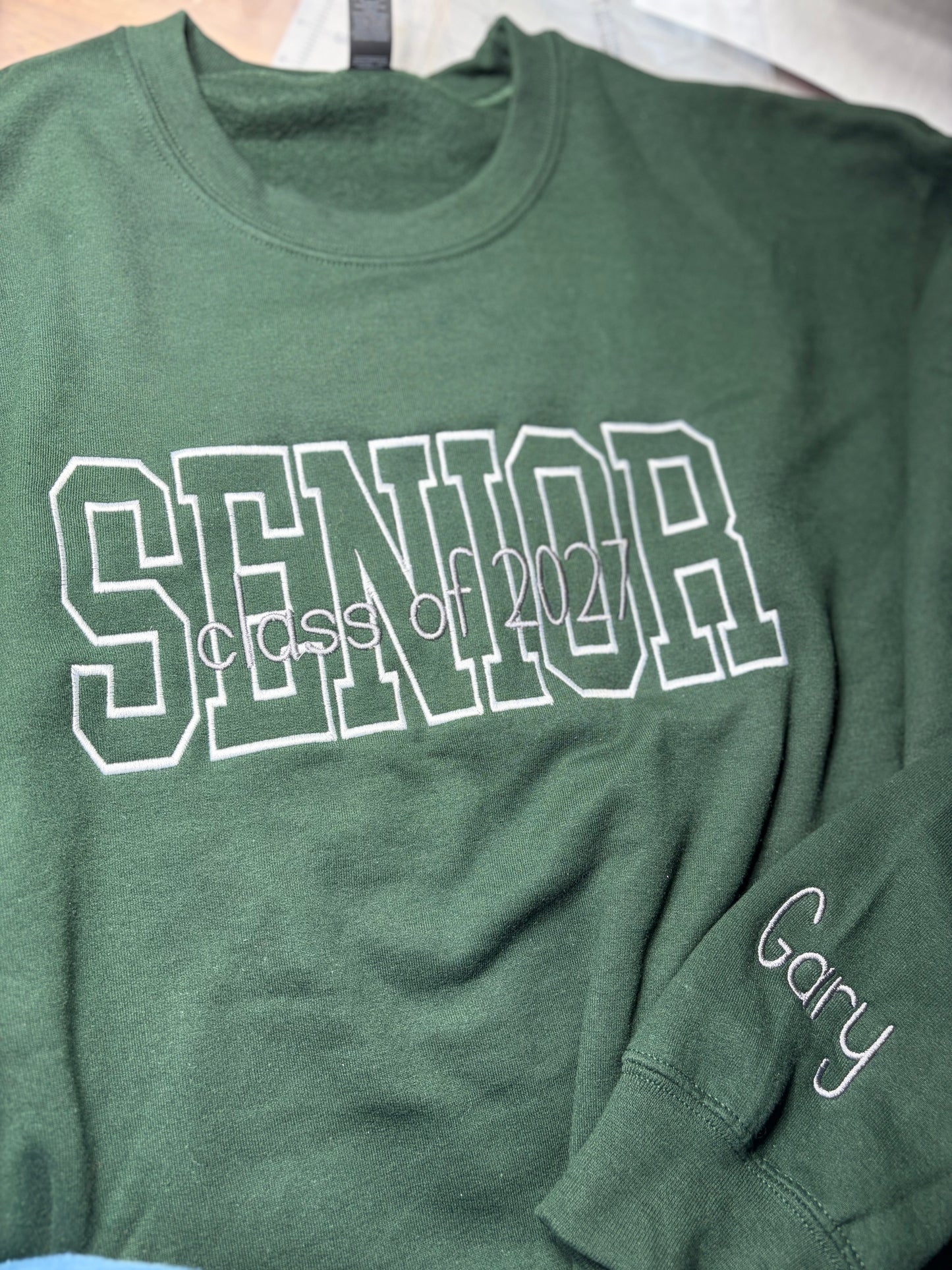 Senior Outline font with overlay