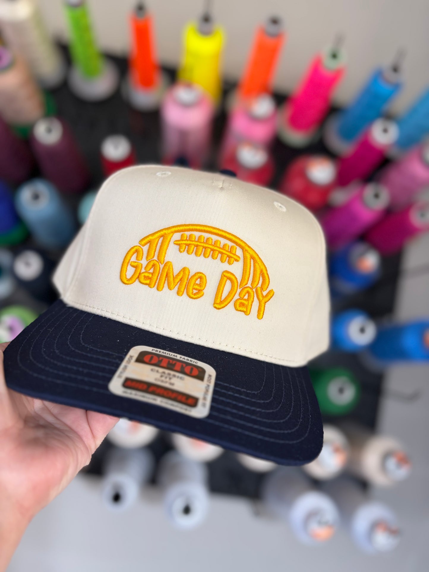 Football Game Day 3D Puff Embroidered Hat