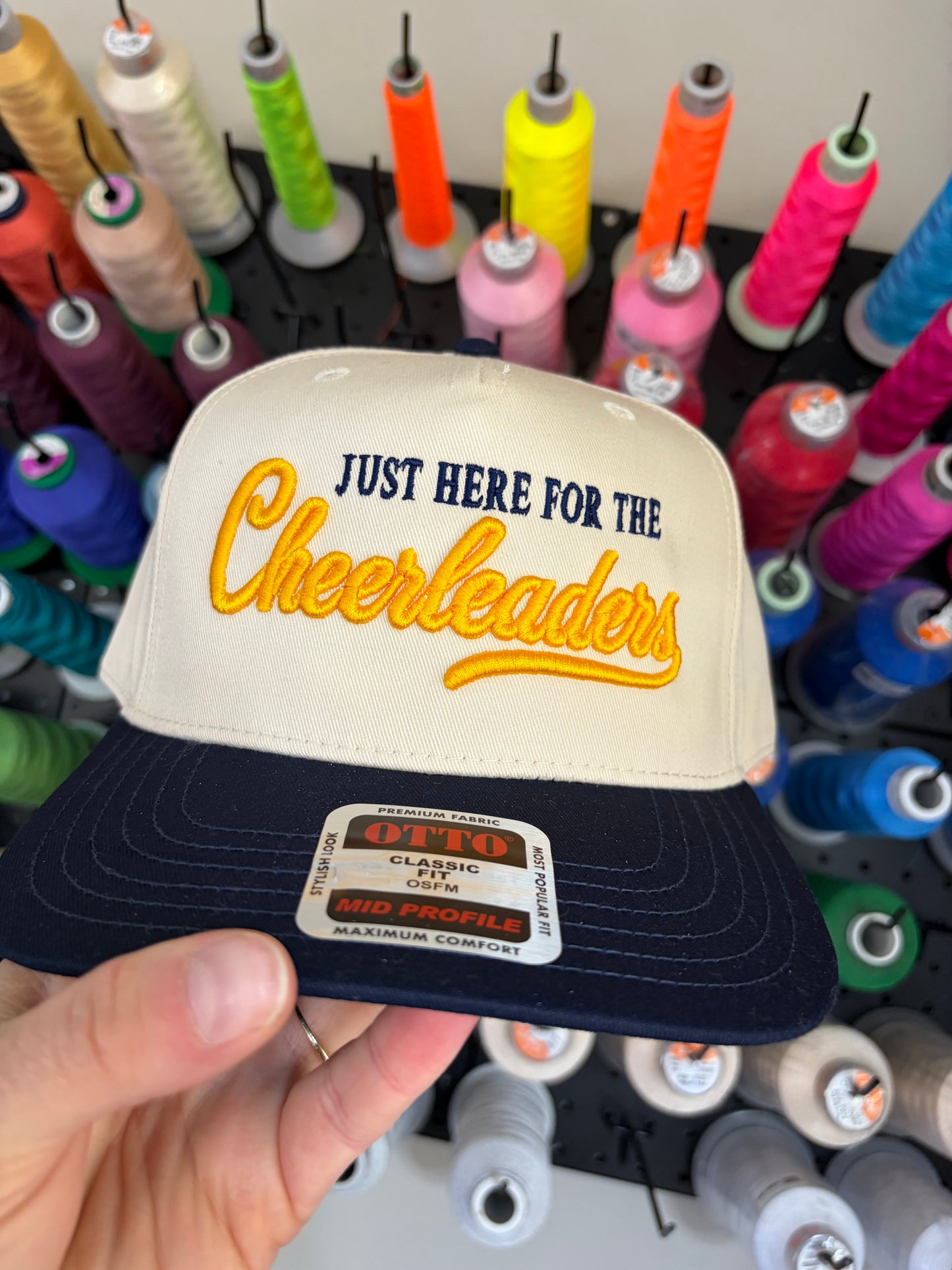 Here For The Cheerleaders 3D Puff Embroidered Hat