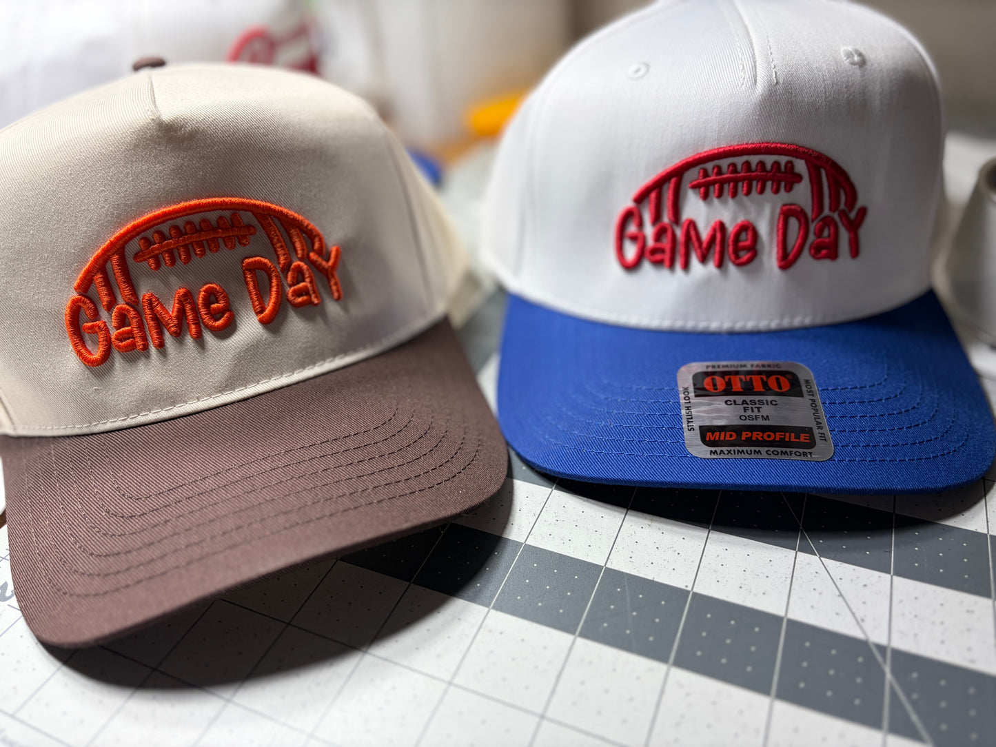 Football Game Day 3D Puff Embroidered Hat