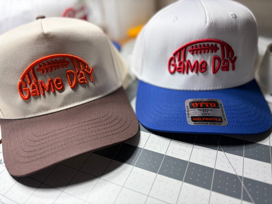 Football Game Day 3D Puff Embroidered Hat