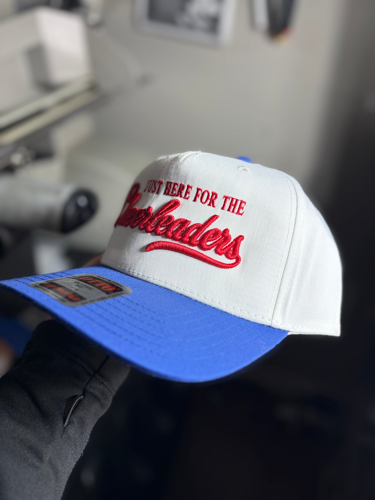 Here For The Cheerleaders 3D Puff Embroidered Hat