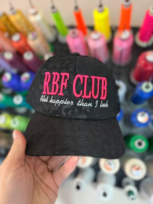 RBF CLUB 3d puff black leopard ponytail cap