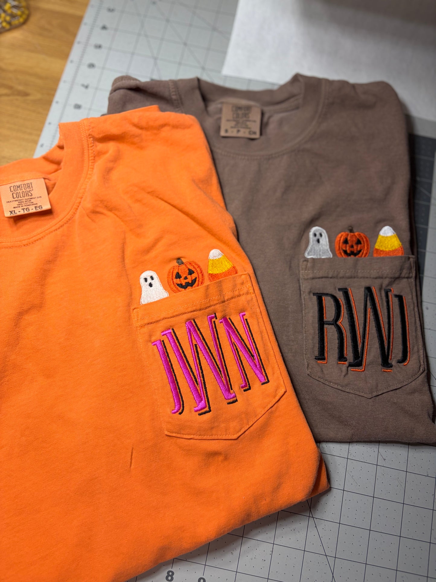 Spooky Trio Monogram Pocket embroidered Tee