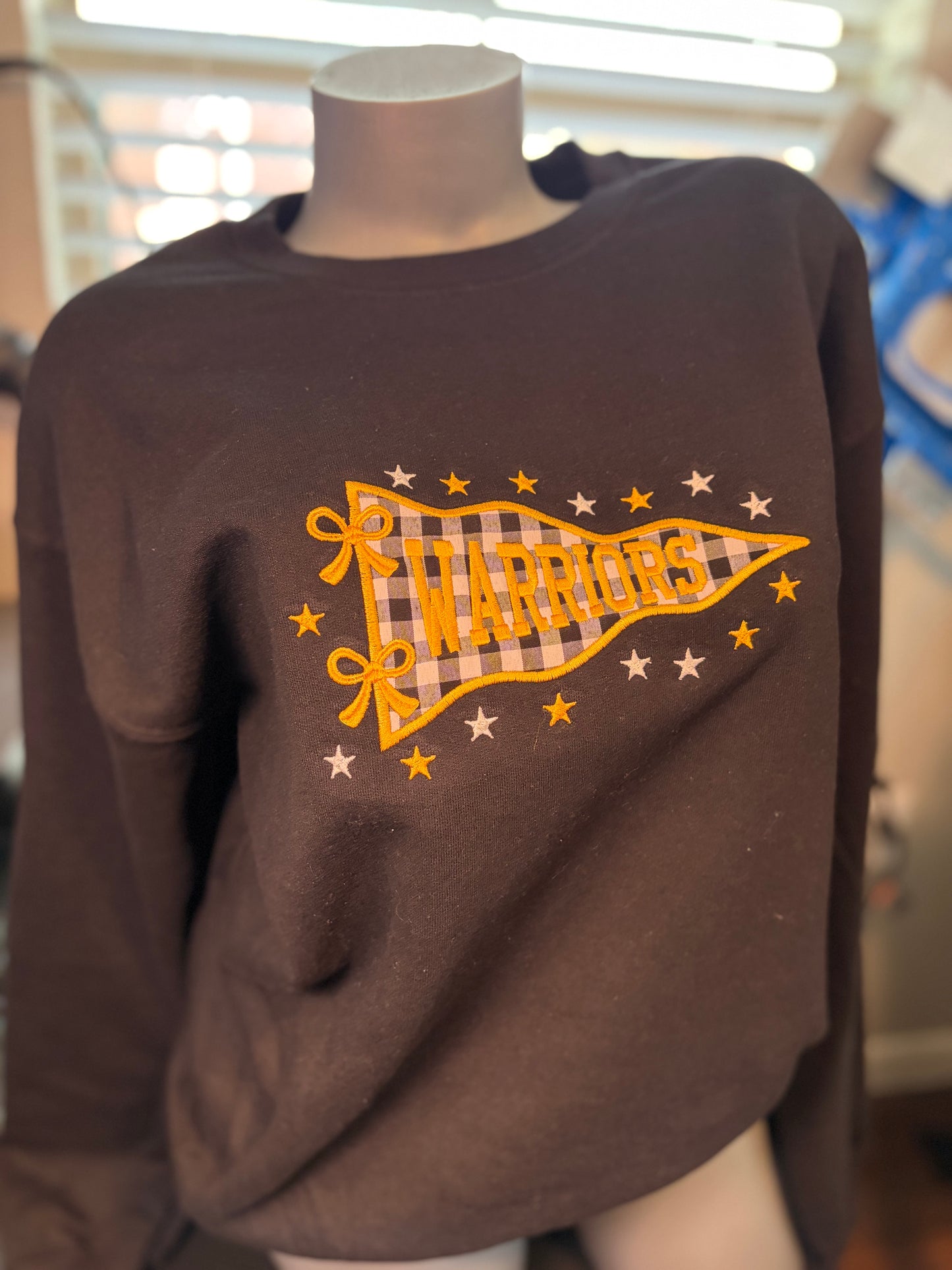 Checkered Flag Mascot Embroidered Crewneck