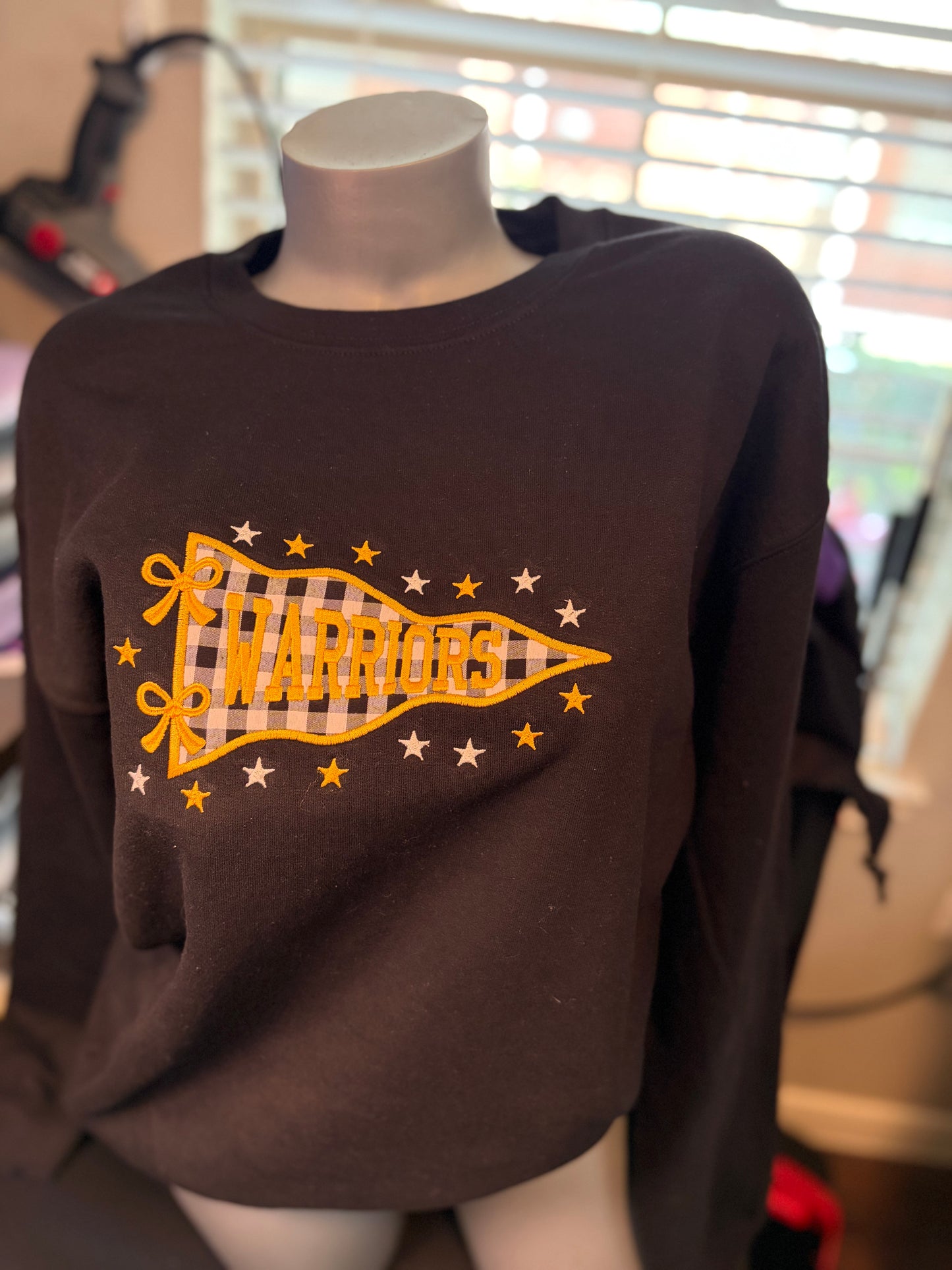 Checkered Flag Mascot Embroidered Crewneck
