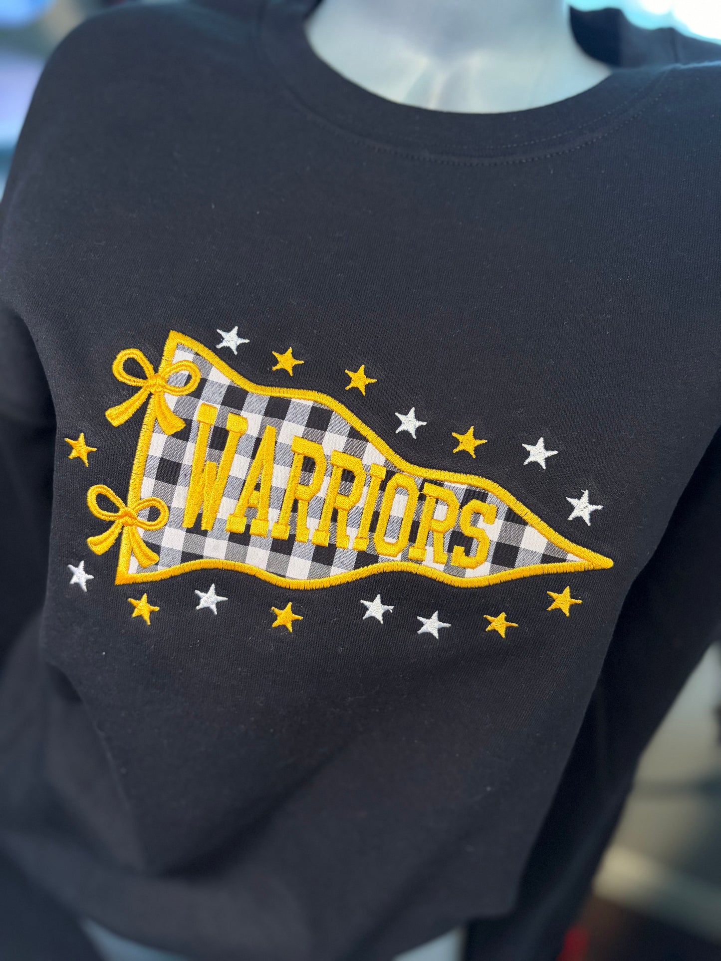 Checkered Flag Mascot Embroidered Crewneck