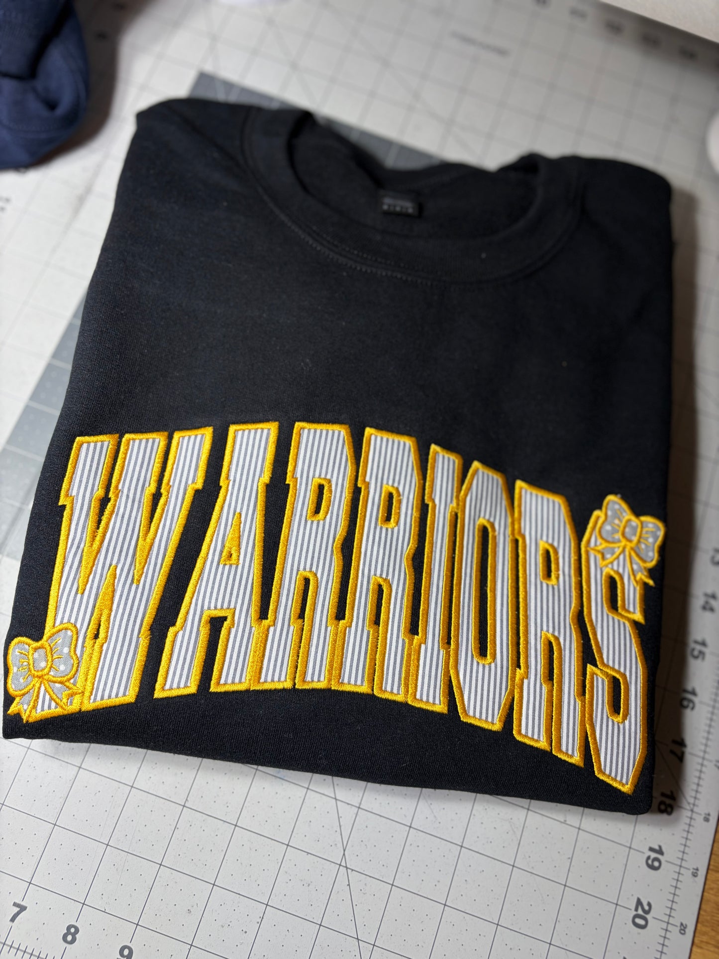 Seersucker Mascot Embroidered Crewneck