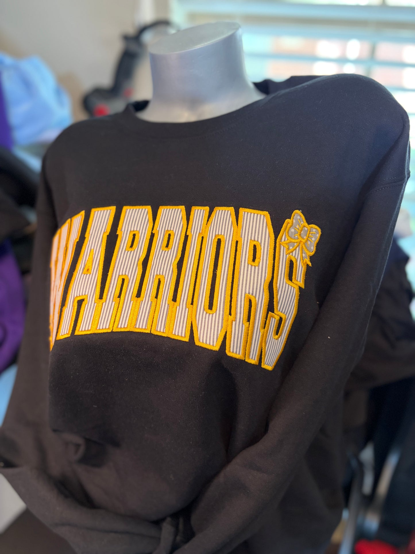 Seersucker Mascot Embroidered Crewneck