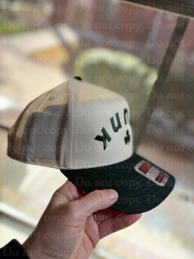 DRUNK upside down shamrock Otto hat