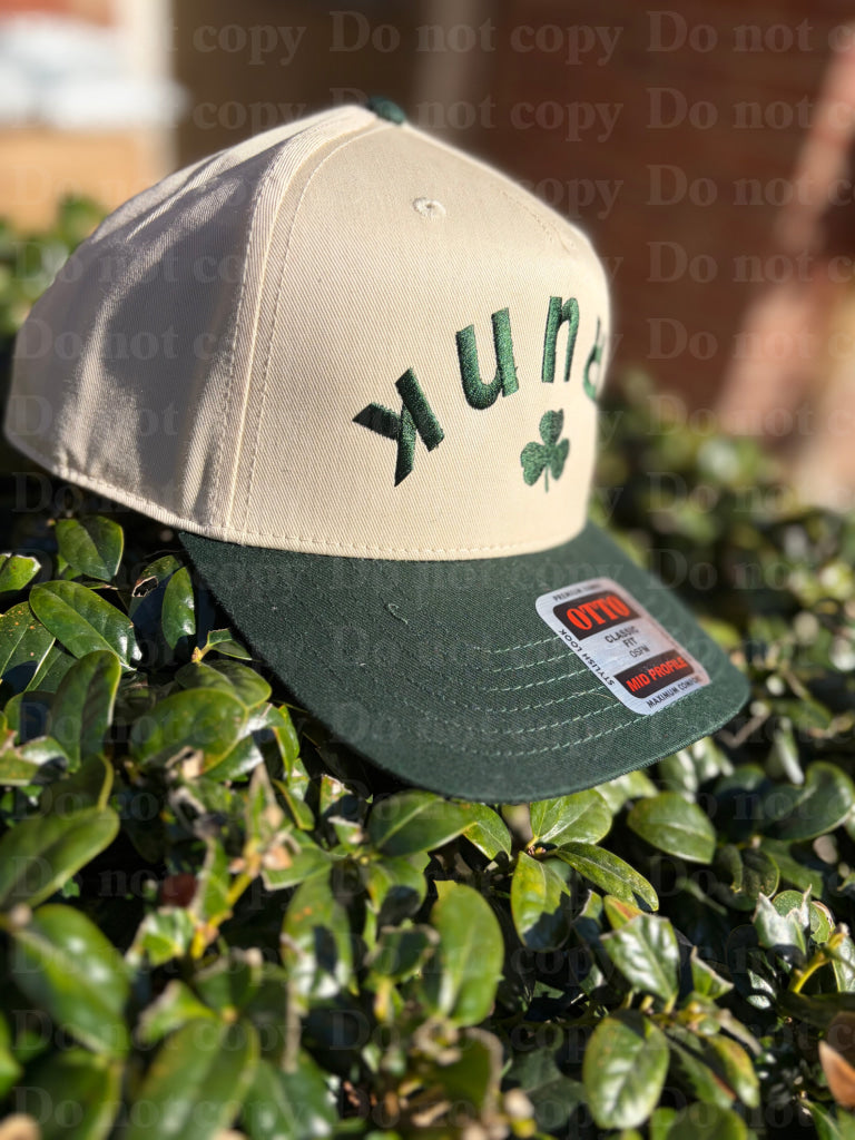 DRUNK upside down shamrock Otto hat