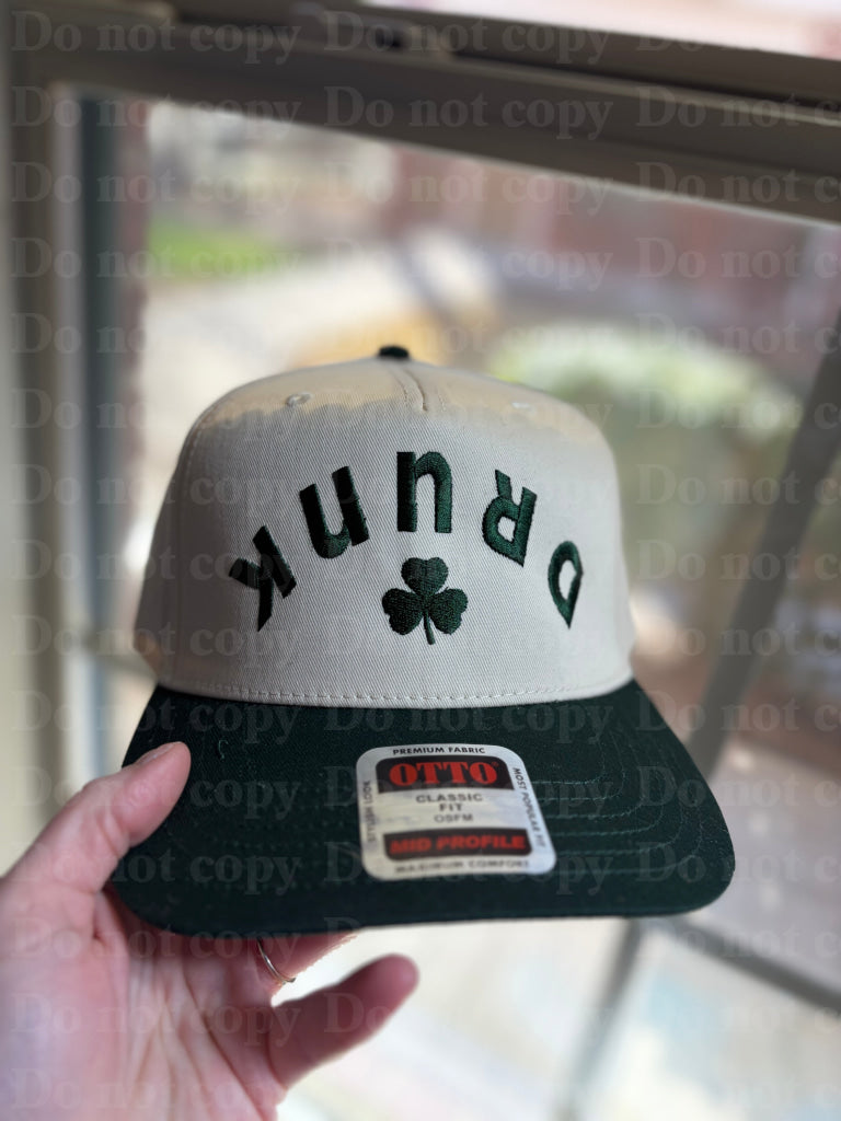 DRUNK upside down shamrock Otto hat