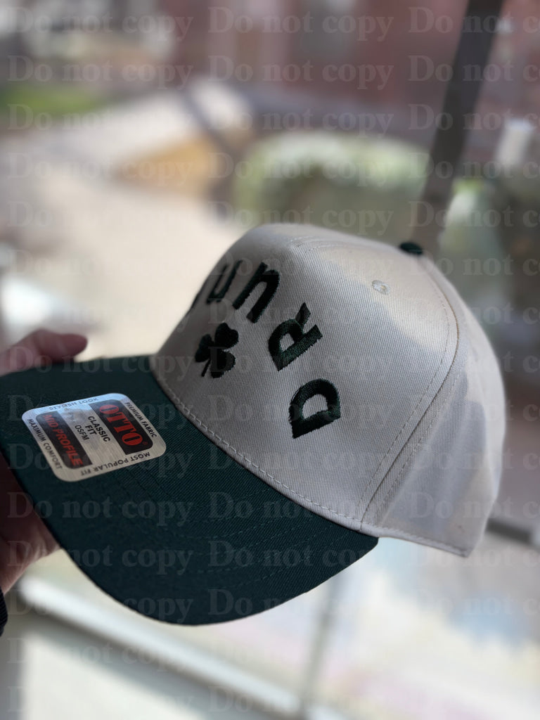 DRUNK upside down shamrock Otto hat