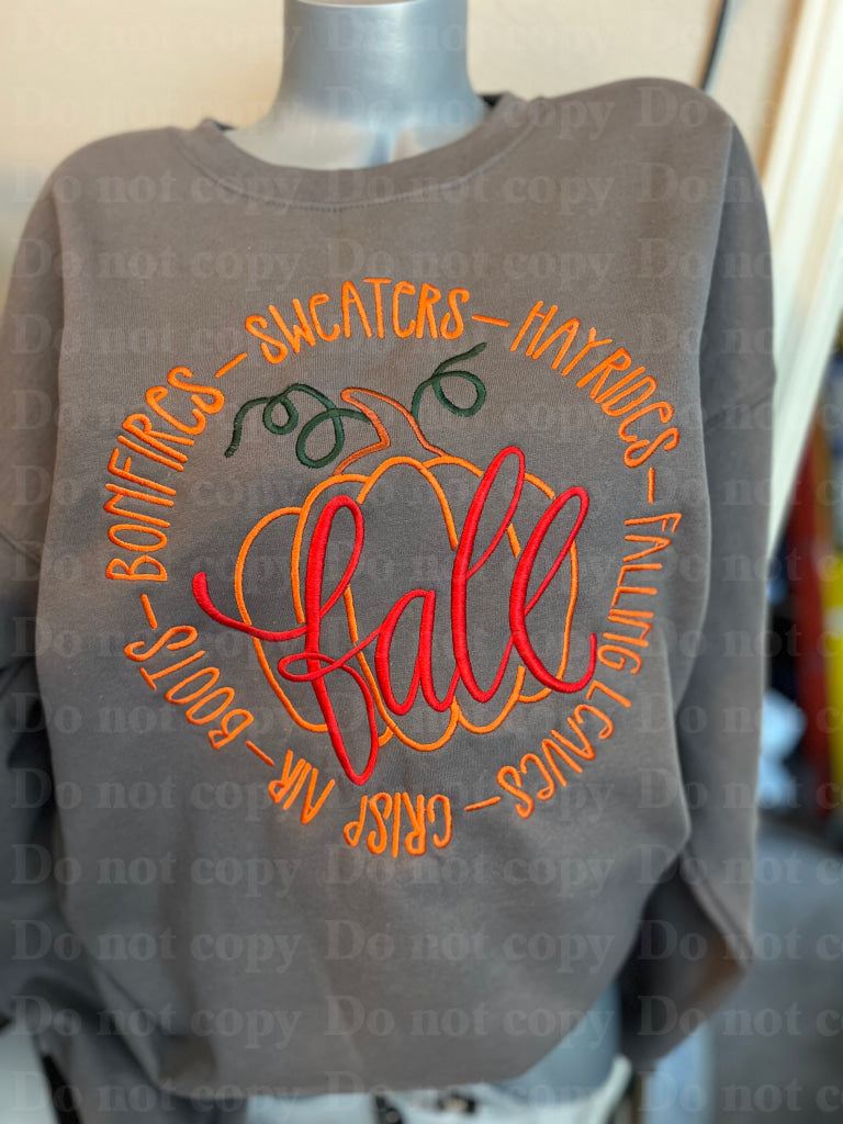 Fall Embroidered Crew
