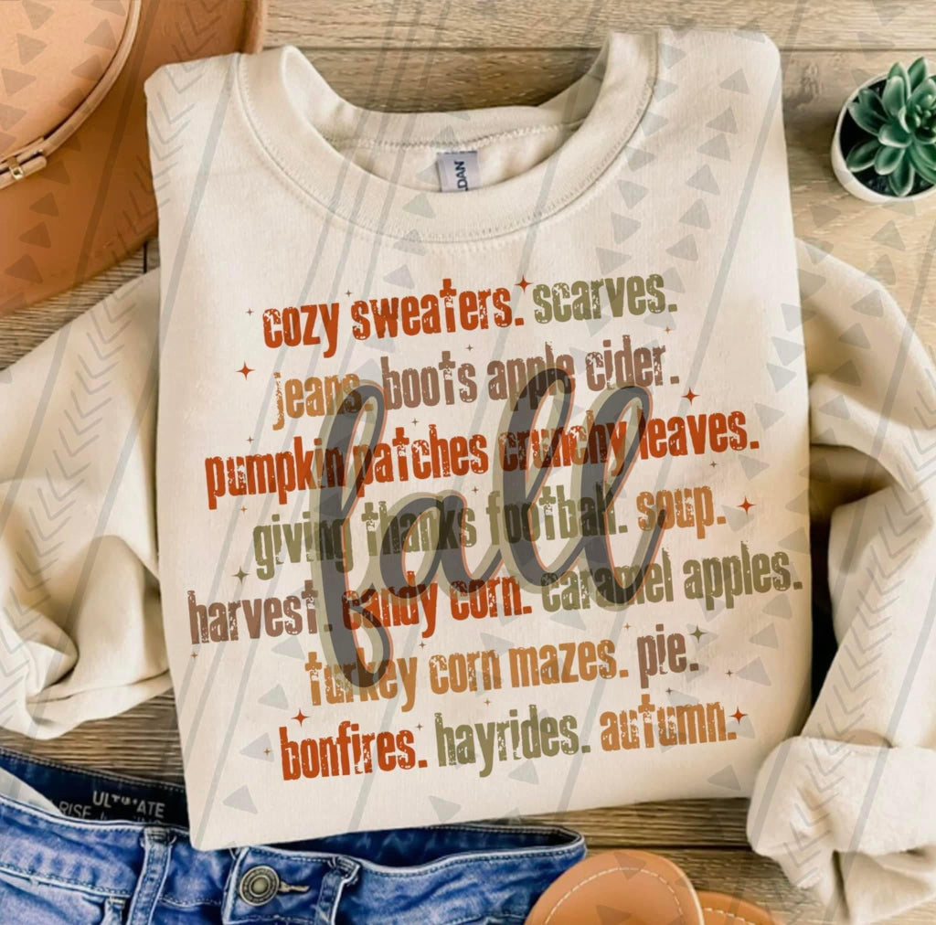 Fall Words Shirts