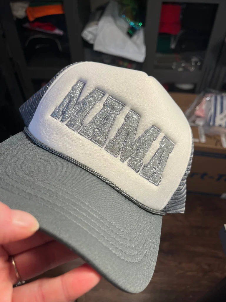 Glitter Applique Foam Trucker Hat