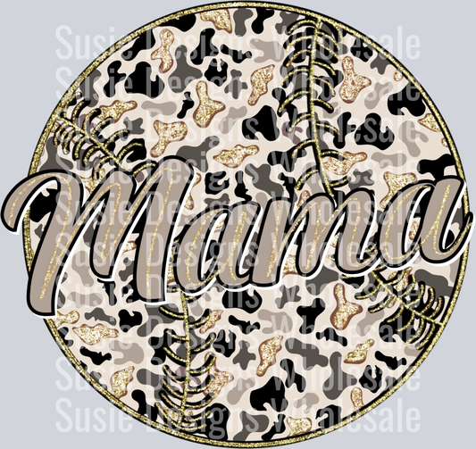 Mama Baseball Leopard