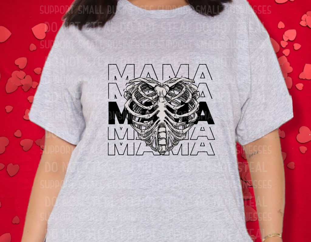 Mama Ribcage Heart Shirts