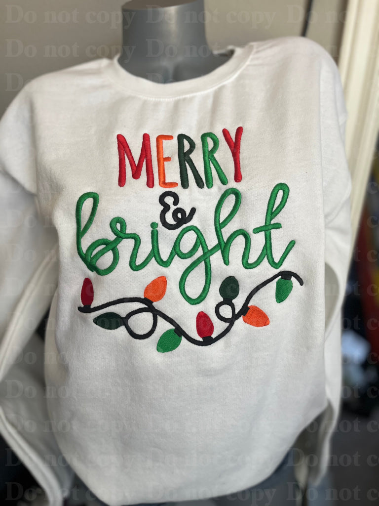 Merry & Bright Embroidered Crew