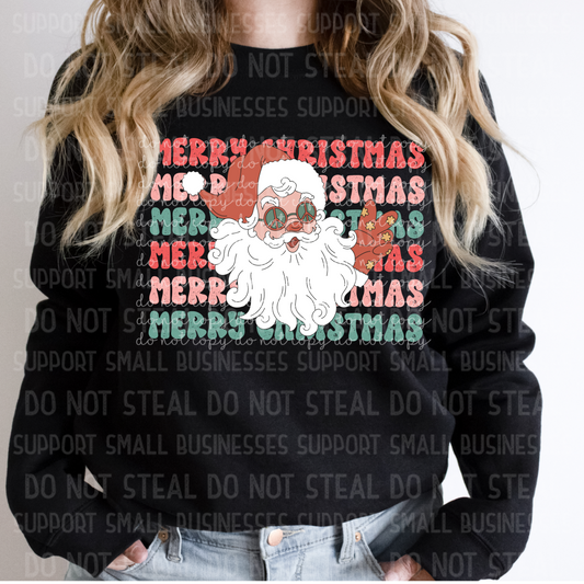 Merry Christmas Groovy Santa Shirts