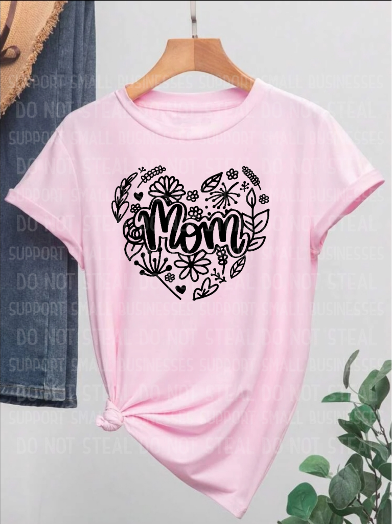 Mom Heart Flowers Shirts