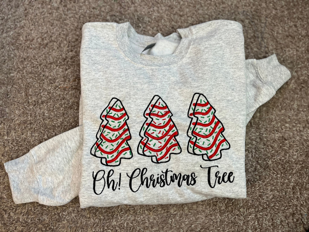 Oh Christmas Tree Embroidered Crew