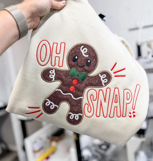 OH SNAP Gingerbread Man Applique