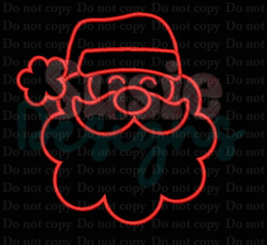 Santa Outline 3d puff digital