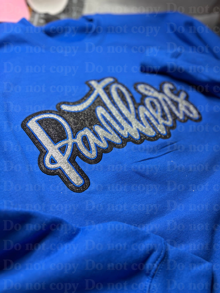 Solid Color Double Appliqué Team Crewneck