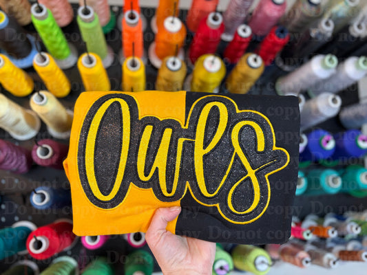 Split Color Double Appliqué Team Crewneck