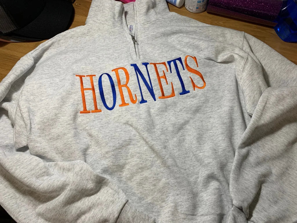 Tall Serif Font Mascot 1/4 Zip