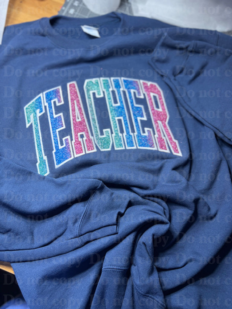 Teacher Glitter Applique