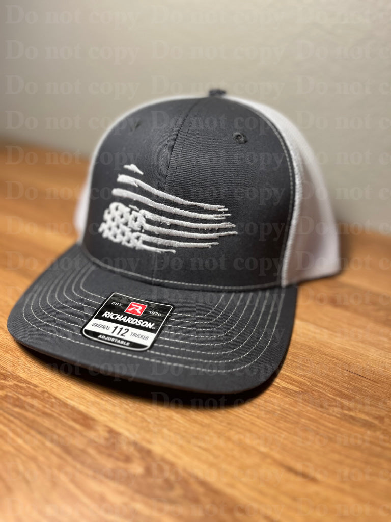 Upside Down Torn Flag Embroidered Hat